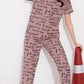 Pink Printed Half Sleeves Round Neck
