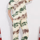 Green Printed Half Sleeves Round Neck