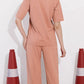 Peach Printed Half Sleeves Round Neck