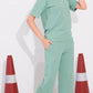 Green Printed Half Sleeves Round Neck