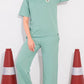 Green Printed Half Sleeves Round Neck