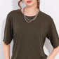 Light Olive Printed Half Sleeves Round Neck