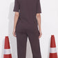 Mauve Printed Half Sleeves Round Neck