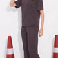 Mauve Printed Half Sleeves Round Neck