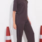 Mauve Printed Half Sleeves Round Neck