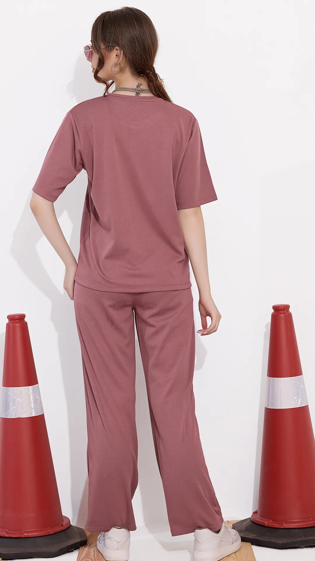 Rust Printed Half Sleeves Round Neck