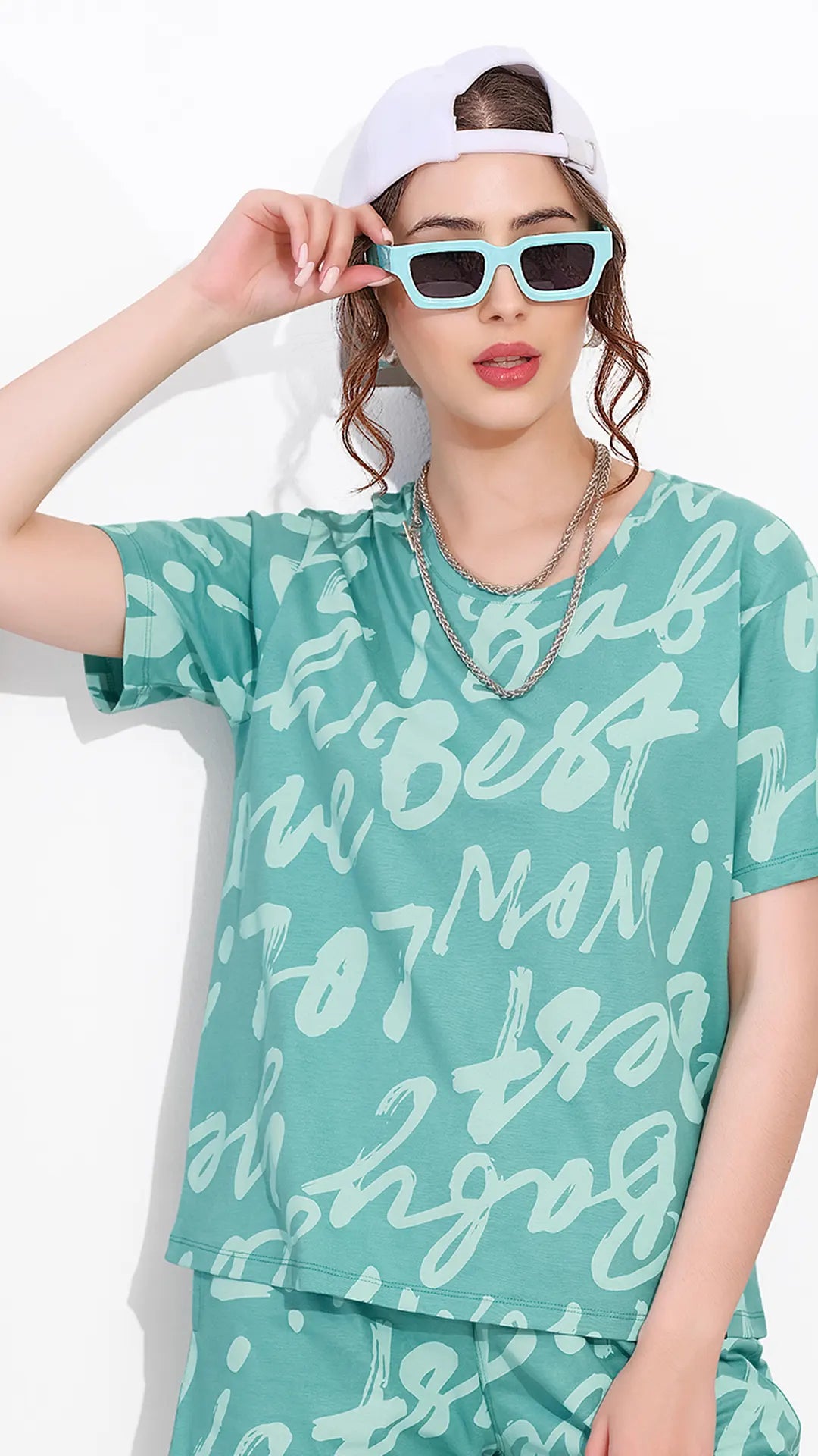 Pista Printed Half Sleeves Round Neck