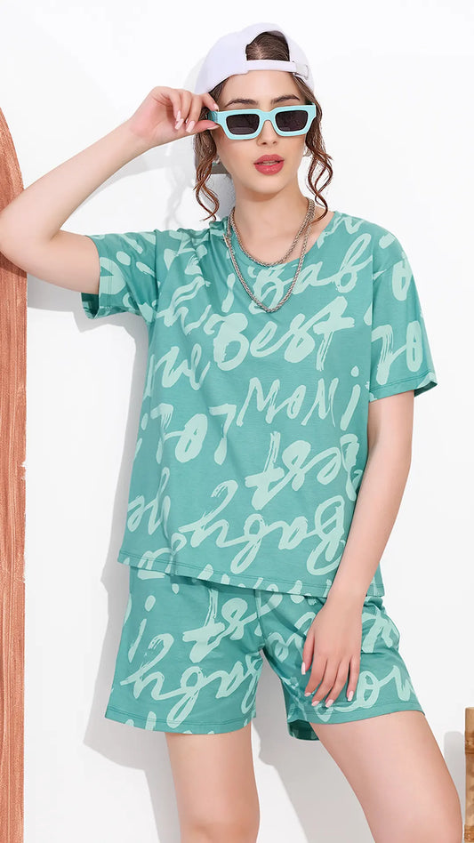 Pista Printed Half Sleeves Round Neck
