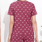 Rose Pink Printed Half Sleeves Round Neck
