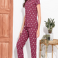 Rose Pink Printed Half Sleeves Round Neck