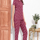 Rose Pink Printed Half Sleeves Round Neck