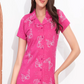 Pink Printed Half Sleeves Round Neck
