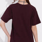 Wine Printed Half Sleeves Round Neck