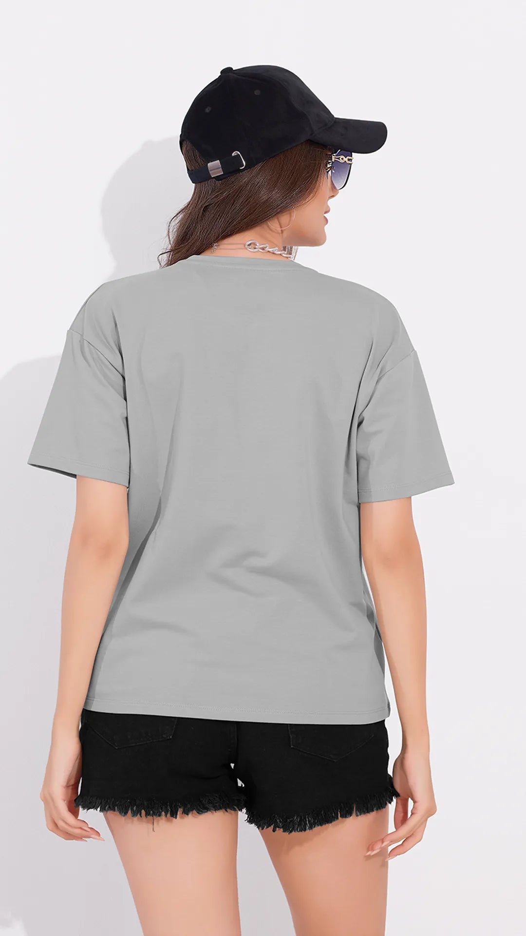Cement Printed Half Sleeves Round Neck
