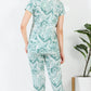 Sky Blue Printed Half Sleeves Round Neck