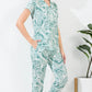 Sky Blue Printed Half Sleeves Round Neck