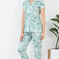 Sky Blue Printed Half Sleeves Round Neck