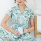 Sky Blue Printed Half Sleeves Round Neck