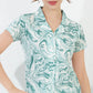 Sky Blue Printed Half Sleeves Round Neck