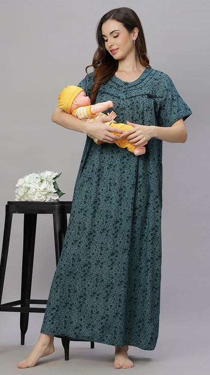 Sukanya Womens Printed Maternity Feeding Nighty