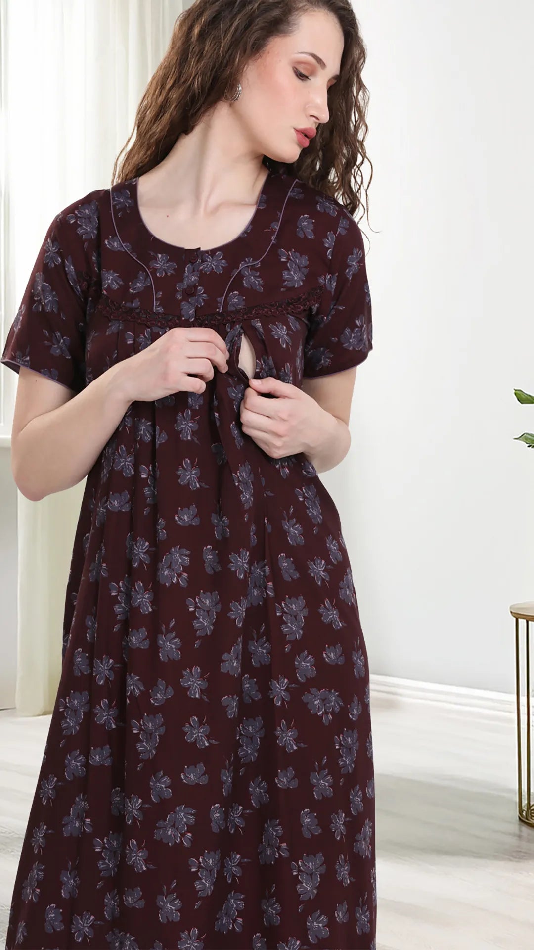 Sukanya Womens Printed Maternity Feeding Nighty