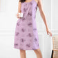 Sukanya  Women's Printed Lounge Wear Gown - Pink, Regular Fit, Ideal for Women's, Sinker Fabric, Half Sleeves, Round Neck