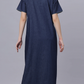 Sukanya Comfortable Women's Full Length Cotton Blend Half Sleeves Nighty, Denim, Soft and Elegant Print Sleepwear