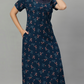 Sukanya Women's Leaf Print Lounge Wear Gown -VISCOSE POLYSTER, Regular Fit, Half Sleeves, Round Neck