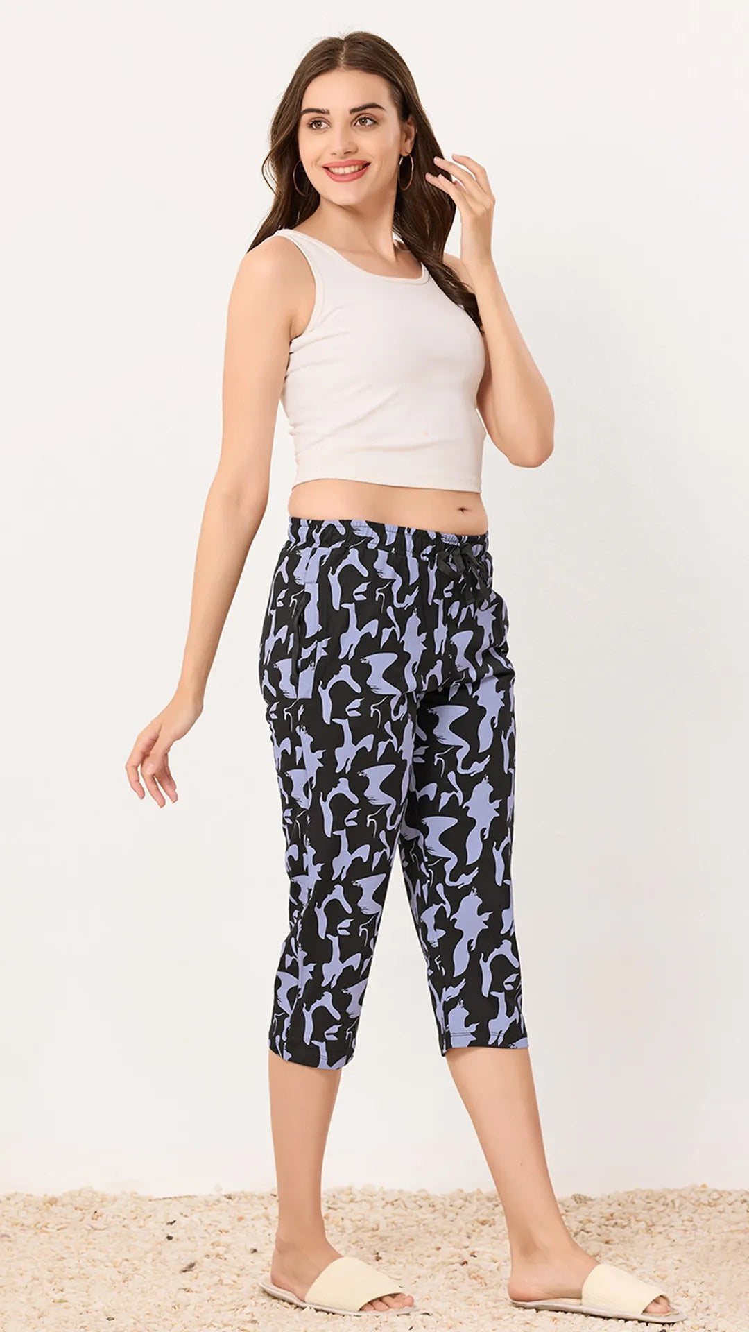 Sukanya  Women's Lounge Wear  Seprate Pyajama  - Black, Sinker Fabric, Regular Fit