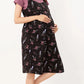 Black Printed Half Sleeves Round Neck