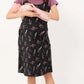 Black Printed Half Sleeves Round Neck