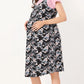 Black Printed Half Sleeves Round Neck