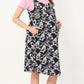 Black Printed Half Sleeves Round Neck