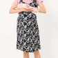 Black Printed Half Sleeves Round Neck