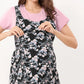 Black Printed Half Sleeves Round Neck