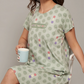 Sukanya  Women's Printed Sinker Capri Set | Regular Fit Loungewear | Ideal for Women | Lounge Wear Nightdress Capri Set Sleepwear | Navy Printed Half Sleeves Round Neck