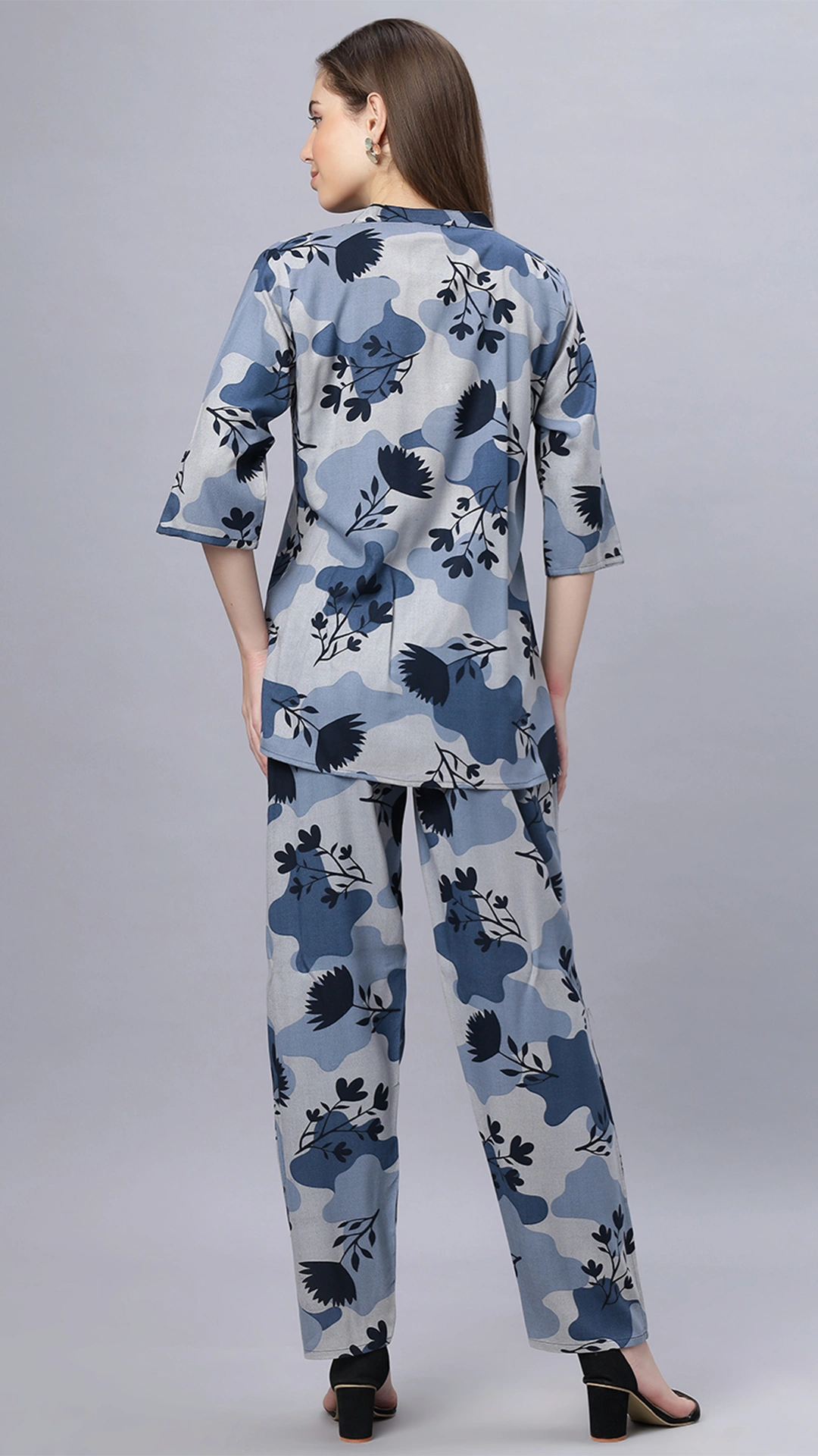 Sukanya Comfortable Women's Cotton Blend Half Sleeves Night Suit, Blue, Soft and Elegant Print Sleepwear