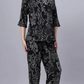 Sukanya Comfortable Women's Cotton Blend Half Sleeves Night Suit -  Black, Soft and Elegant Print Sleepwear
