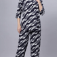 Sukanya Comfortable Women's Cotton Blend Half Sleeves Night Suit - Black & Navy Blue, Soft and Elegant Print Sleepwear