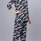 Sukanya Comfortable Women's Cotton Blend Half Sleeves Night Suit - Black & Navy Blue, Soft and Elegant Print Sleepwear