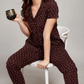 Coffee Printed Half Sleeves Round Neck