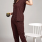 Coffee Printed Half Sleeves Round Neck