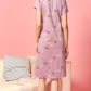 Sukanya  Women's Printed Lounge Wear Gown - Pink, Regular Fit, Ideal for Women's, Sinker Fabric, Half Sleeves, Round Neck
