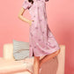 Sukanya  Women's Printed Lounge Wear Gown - Pink, Regular Fit, Ideal for Women's, Sinker Fabric, Half Sleeves, Round Neck