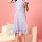 Sukanya  Women's Printed Lounge Wear Gown - Green, Regular Fit, Ideal for Women's, Sinker Fabric, Half Sleeves, Round Neck