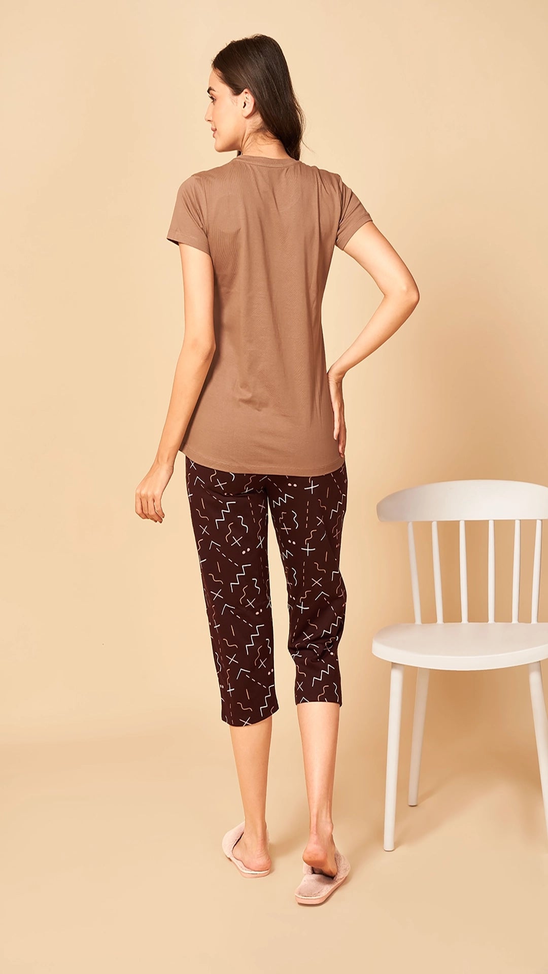 Sukanya  Women's Printed Sinker Capri Set | Regular Fit Loungewear | Ideal for Women | Lounge Wear Nightdress Capri Set Sleepwe |Green Printed Half Sleeves Round Neck